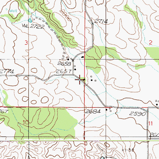 Topographic Map of Mountain Home Grange, ID