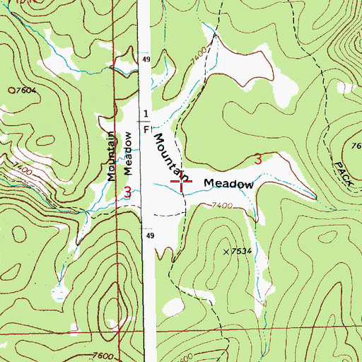 Topographic Map of Mountain Meadow, ID