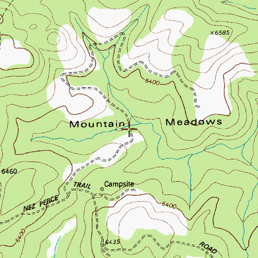 Topographic Map of Mountain Meadows, ID