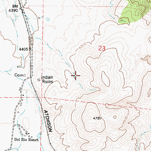 Topographic Map of Puro Railroad Station, AZ