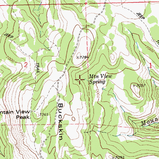 Topographic Map of Mountain View Spring, ID