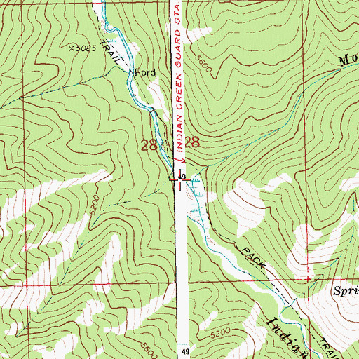 Topographic Map of Mowitch Creek, ID