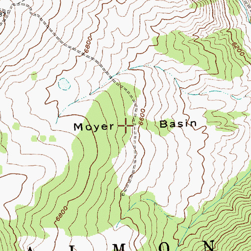 Topographic Map of Moyer Basin, ID
