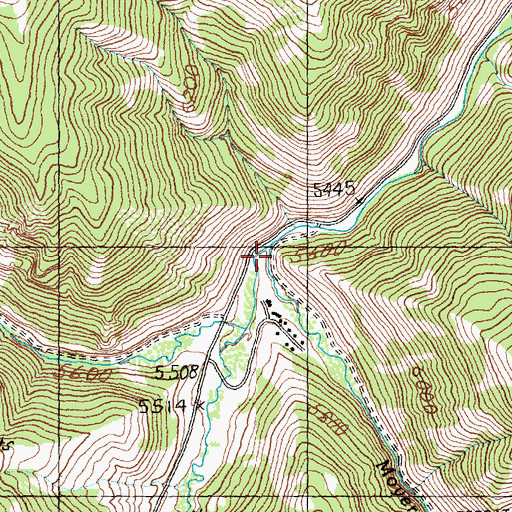 Topographic Map of Moyer Creek, ID