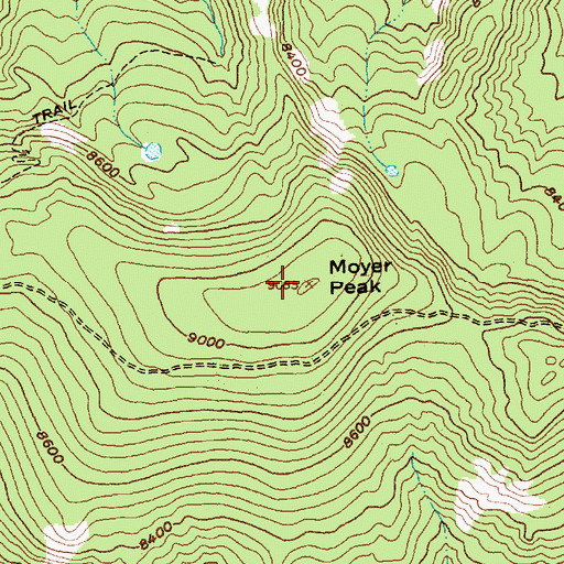 Topographic Map of Moyer Peak, ID