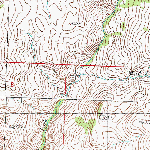 Topographic Map of Mud Creek, ID
