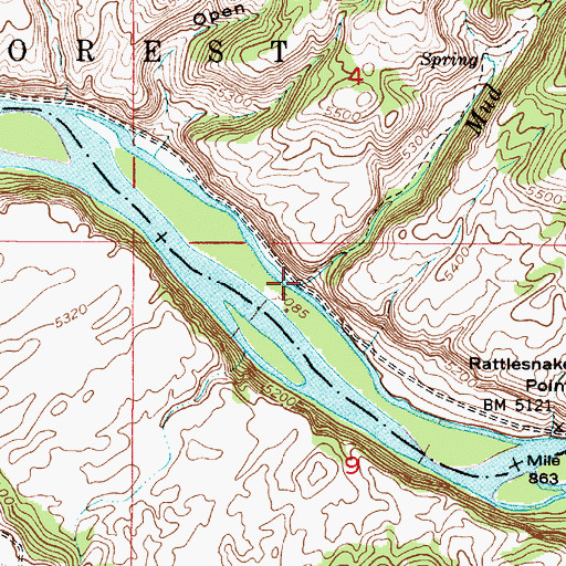 Topographic Map of Mud Creek, ID