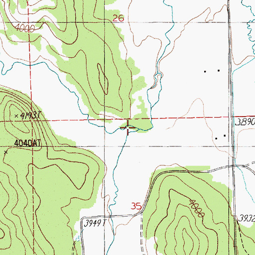 Topographic Map of Mud Creek, ID