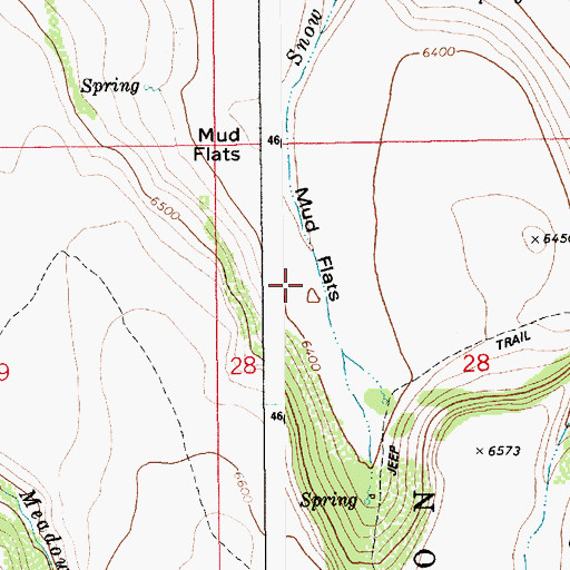 Topographic Map of Mud Flats, ID
