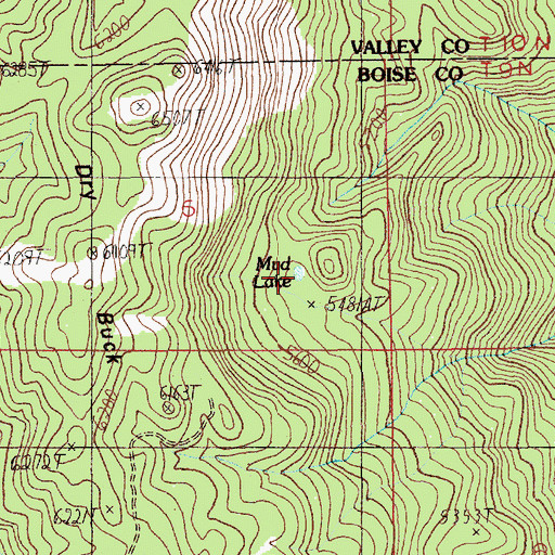 Topographic Map of Mud Lake, ID
