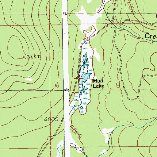 Topographic Map of Mud Lake, ID
