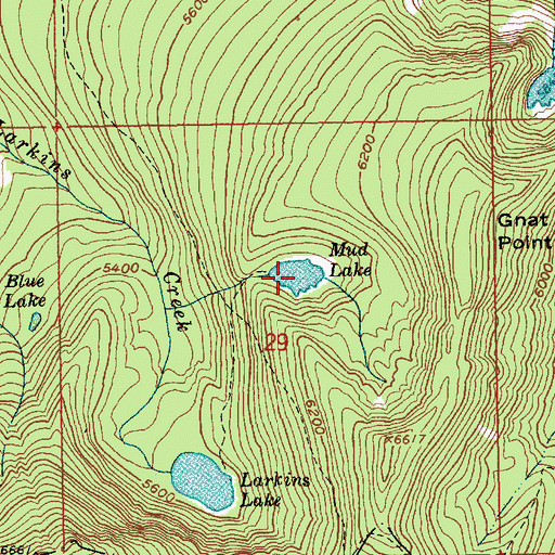 Topographic Map of Mud Lake, ID