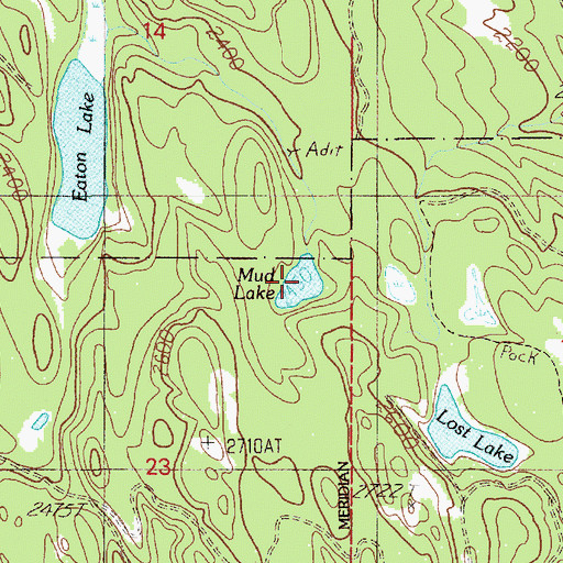 Topographic Map of Mud Lake, ID