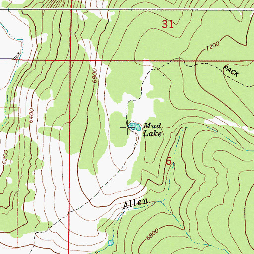 Topographic Map of Mud Lake, ID
