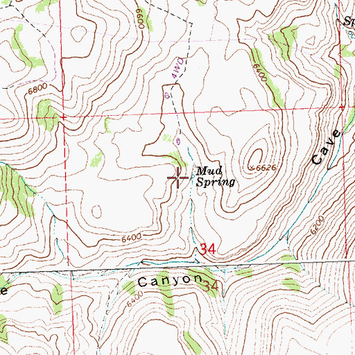 Topographic Map of Mud Spring, ID