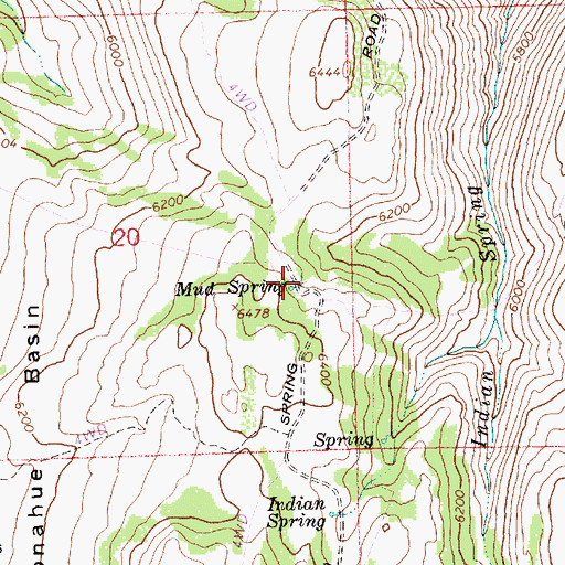 Topographic Map of Mud Spring, ID