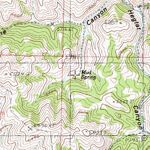 Topographic Map of Mud Spring, ID