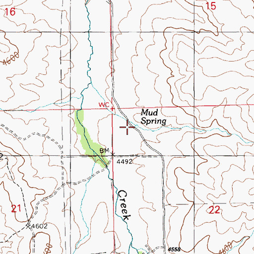 Topographic Map of Mud Spring, ID