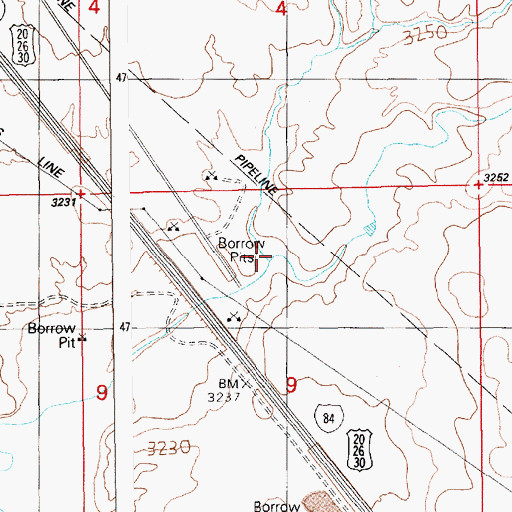 Topographic Map of Mud Springs Creek, ID