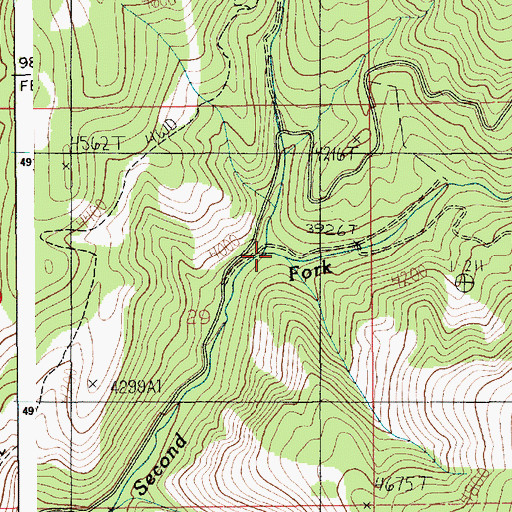 Topographic Map of Muir Creek, ID