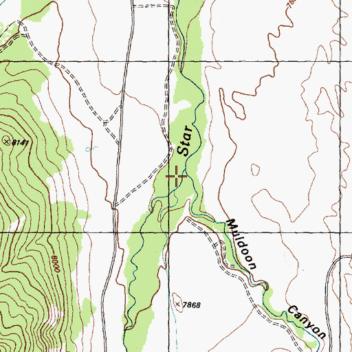Topographic Map of Muldoon Canyon, ID