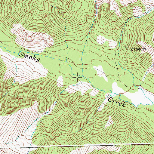 Topographic Map of Mule Creek, ID