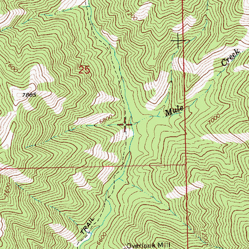 Topographic Map of Mule Creek, ID