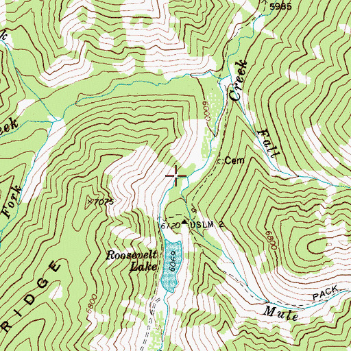 Topographic Map of Mule Creek, ID