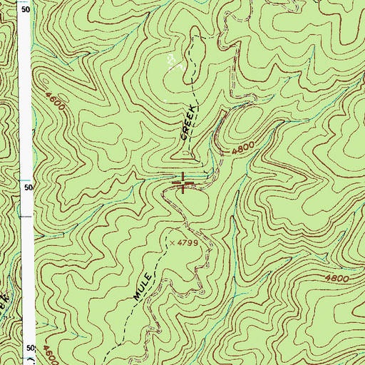 Topographic Map of Mule Creek Trail, ID