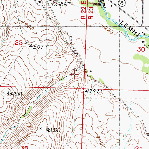 Topographic Map of Mulkey Creek, ID