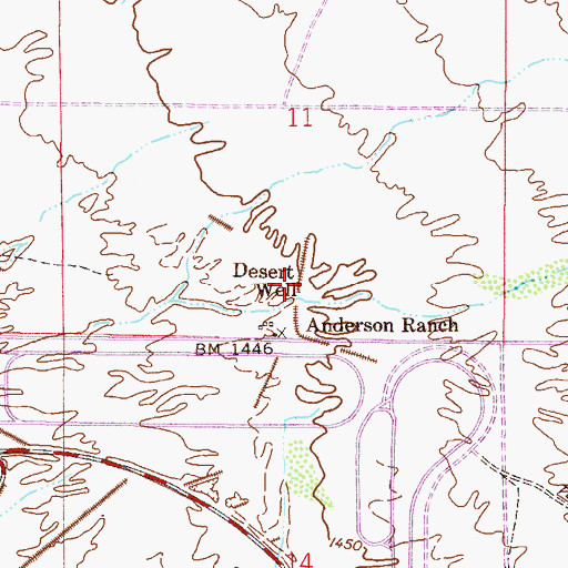 Topographic Map of Desert Well, AZ