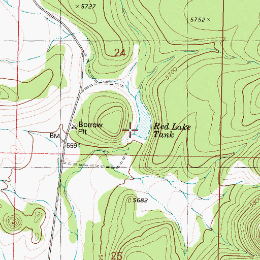 Topographic Map of Red Lake Tank, AZ
