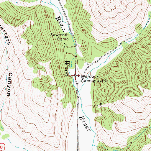 Topographic Map of Murdock Campground, ID