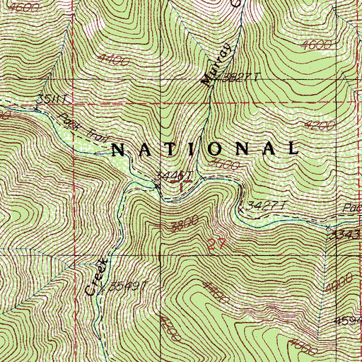 Topographic Map of Murray Creek, ID