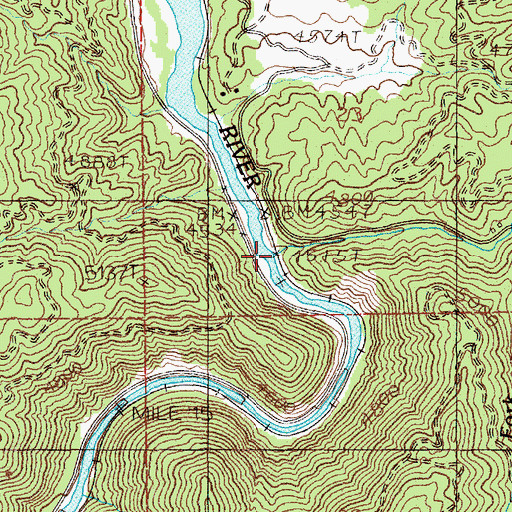 Topographic Map of Murray Creek, ID