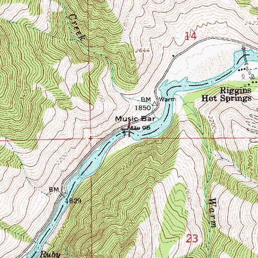 Topographic Map of Music Bar, ID
