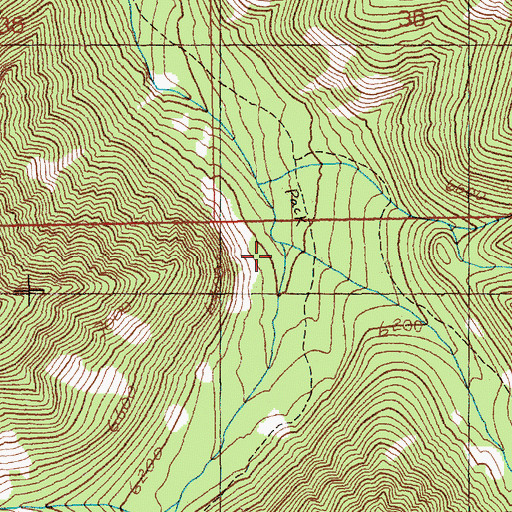 Topographic Map of Muskeg Creek, ID