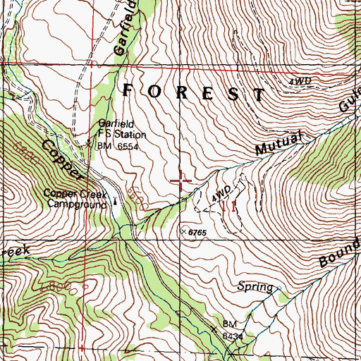 Topographic Map of Mutual Gulch, ID