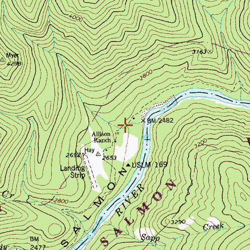 Topographic Map of Myers Creek, ID