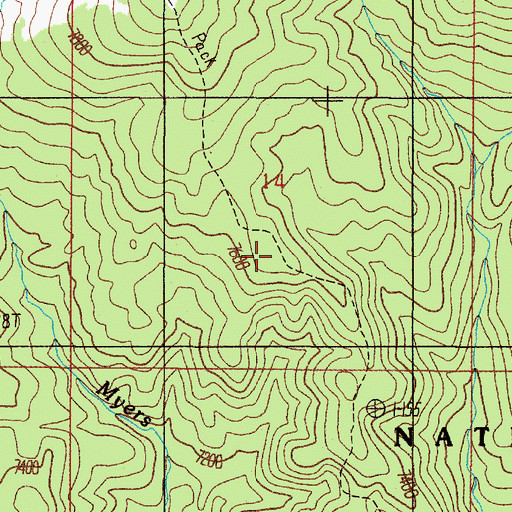 Topographic Map of Myers Creek Trail, ID