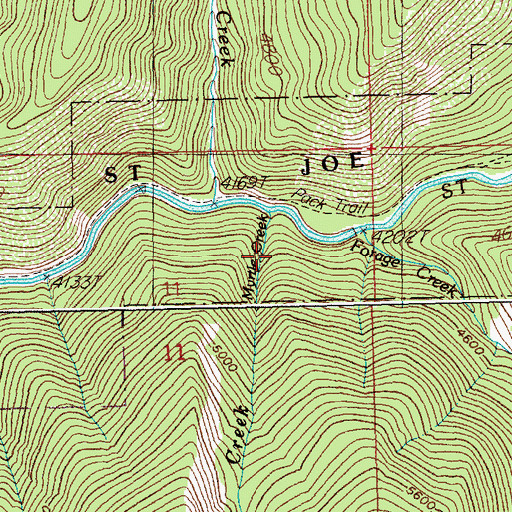 Topographic Map of Myrtle Creek, ID