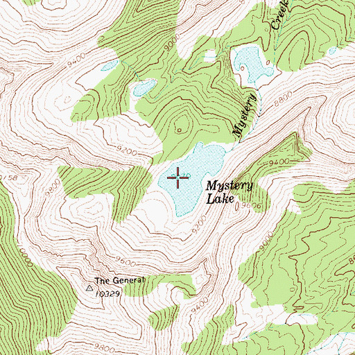 Topographic Map of Mystery Lake, ID