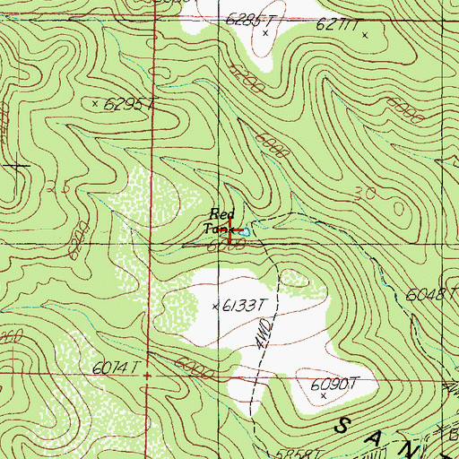 Topographic Map of Red Tank, AZ