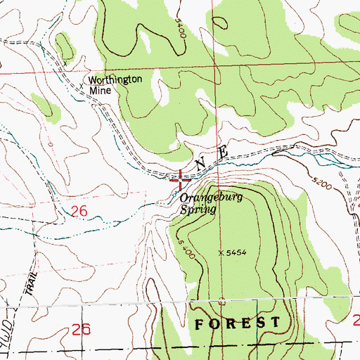 Topographic Map of N E Canyon, ID