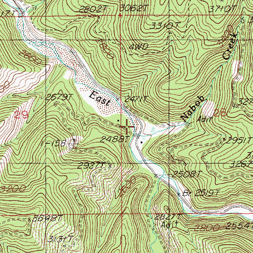 Topographic Map of Nabob Creek, ID