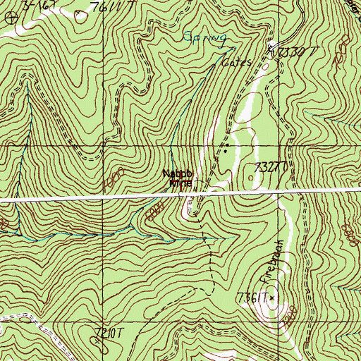 Topographic Map of Nabob Mine, ID