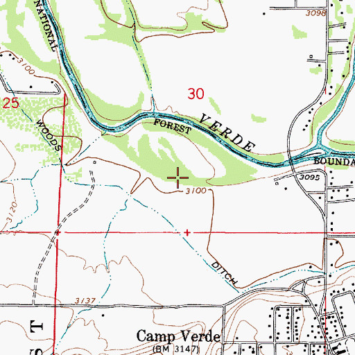 Topographic Map of Reddells Ranch Acres, AZ