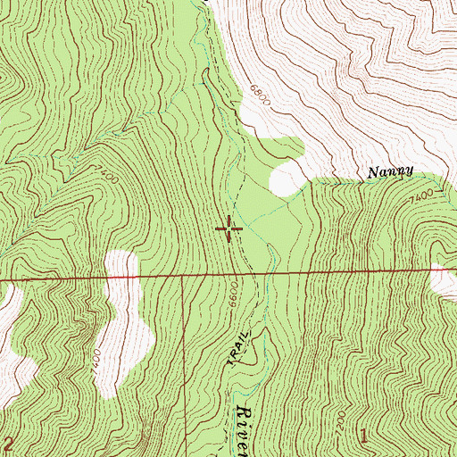 Topographic Map of Nanny Creek, ID