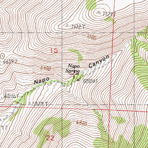 Topographic Map of Napo Spring, ID