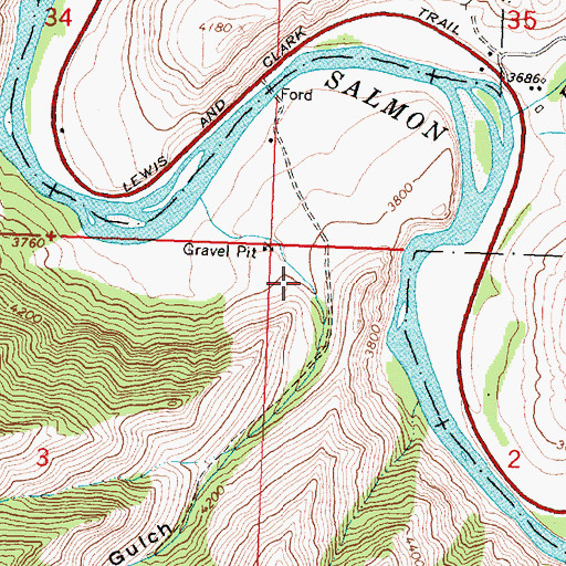 Topographic Map of Napoleon Gulch, ID